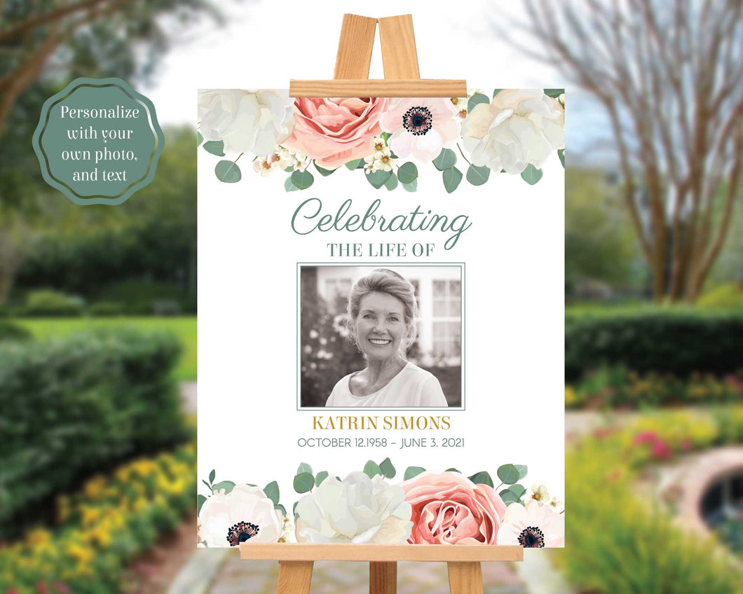 Momorial Sign | Memorial Welcome Poster | Funeral Sign