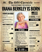 Load image into Gallery viewer, Back in 1950 Newspaper Printable - The 1950 Chronicle