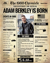 Load image into Gallery viewer, Back in 1988 Newspaper Printable - The 1988 Chronicle