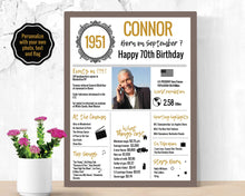 Load image into Gallery viewer, 1951 DIY Birthday Poster | Classic Printable Design
