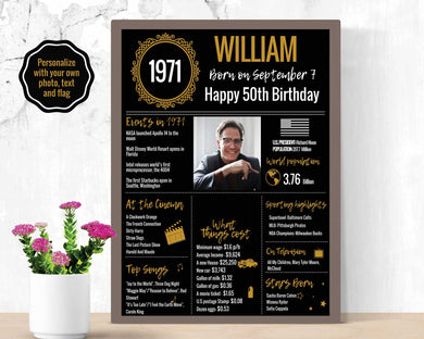 1971 DIY Birthday Poster | Classic Printable Design