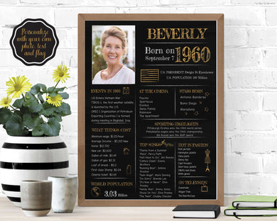 Born in 1960 Chalkboard Printable