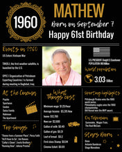 Load image into Gallery viewer, 1960 DIY Birthday Poster - Classic Printable Design
