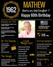 Load image into Gallery viewer, 60th DIY Birthday Poster - 1962 Classic Printable Design
