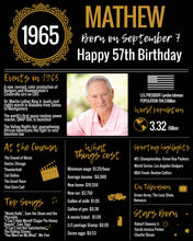 Load image into Gallery viewer, 1965 DIY Birthday Poster - Classic Printable Design
