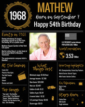 Load image into Gallery viewer, 1968 DIY Birthday Poster - Classic Printable Design
