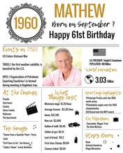 Load image into Gallery viewer, 1960 DIY Birthday Poster - Classic Printable Design
